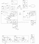 Air Cleaner Blower Housing Exhaust System Fuel Supply Diagram and Parts List for  Briggs and Stratton Engine